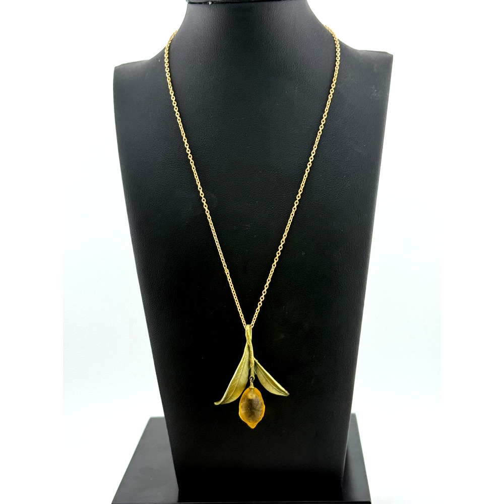 Michael Michaud Lemon Drop Leaf Pendant Necklace